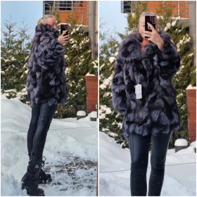 Hõberebasenahast kasukas oversized S-M